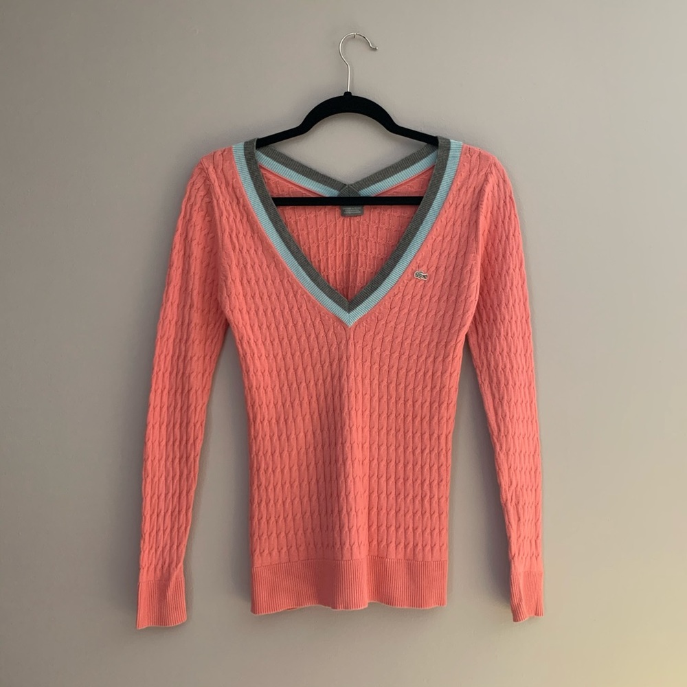 LACOSTE Pink Fitted Sweater Size 38